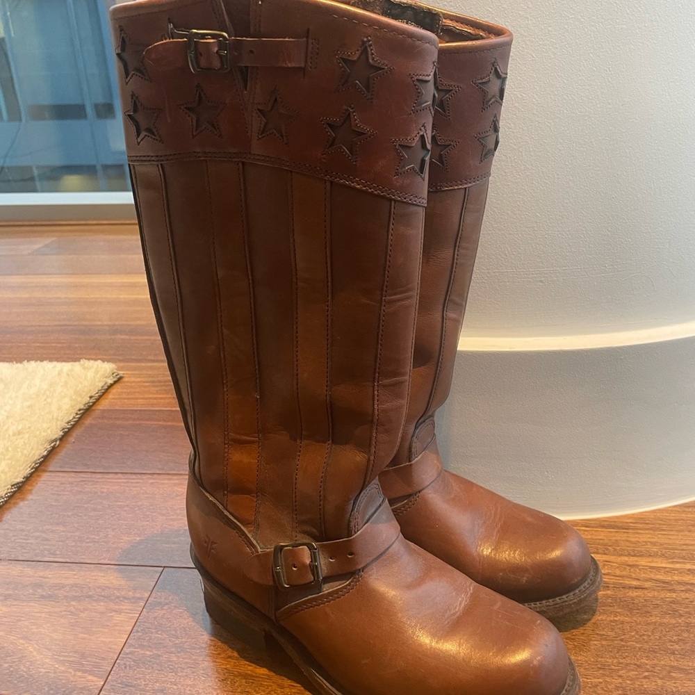 Frye Coach 150th Anniversary Engineer Leather Boot Brown - Picture 5 of 6